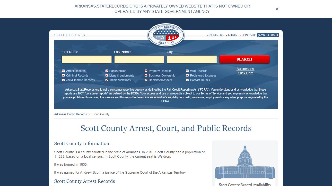 Scott County Arrest, Court, and Public Records