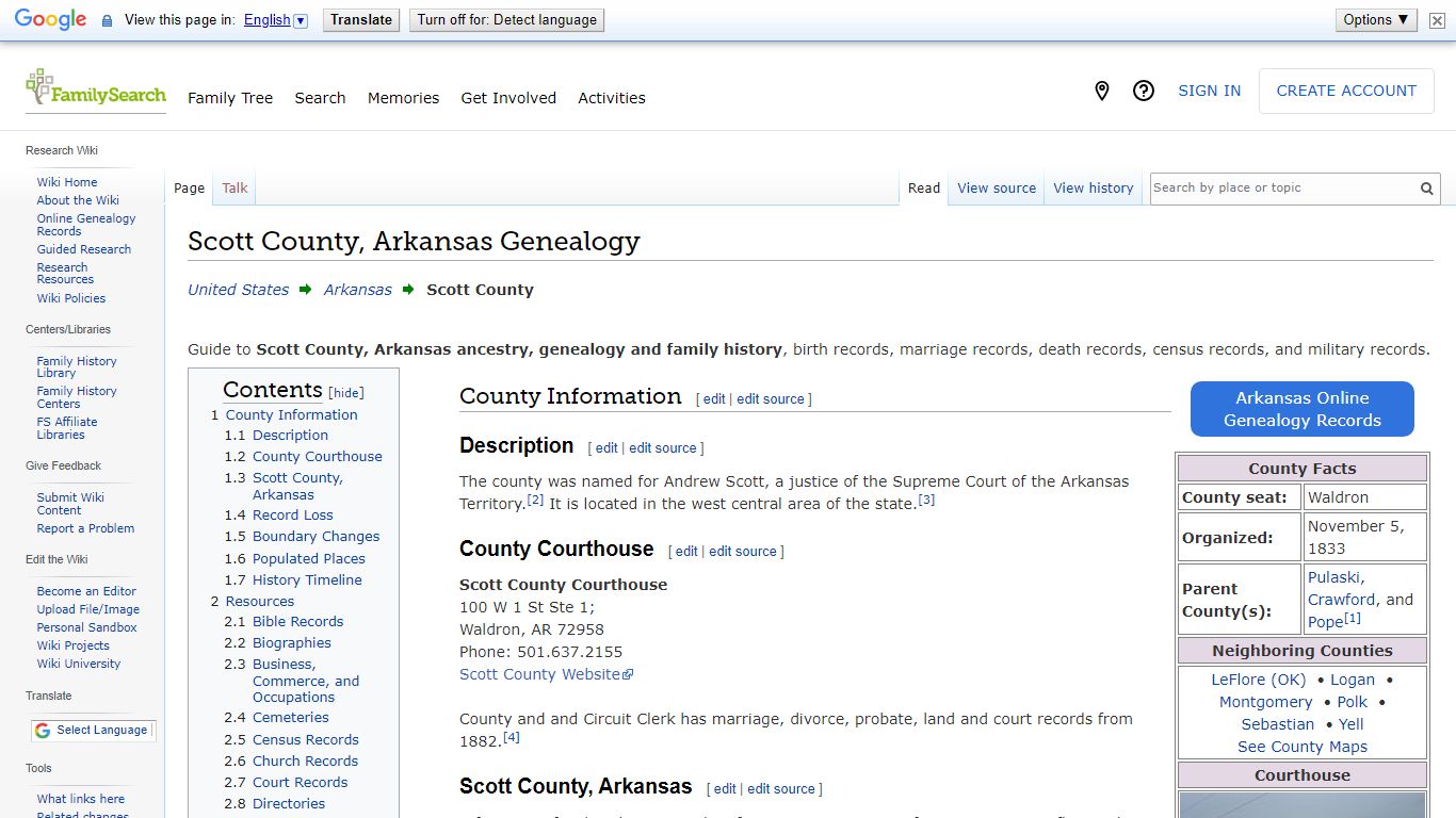 Scott County, Arkansas Genealogy • FamilySearch