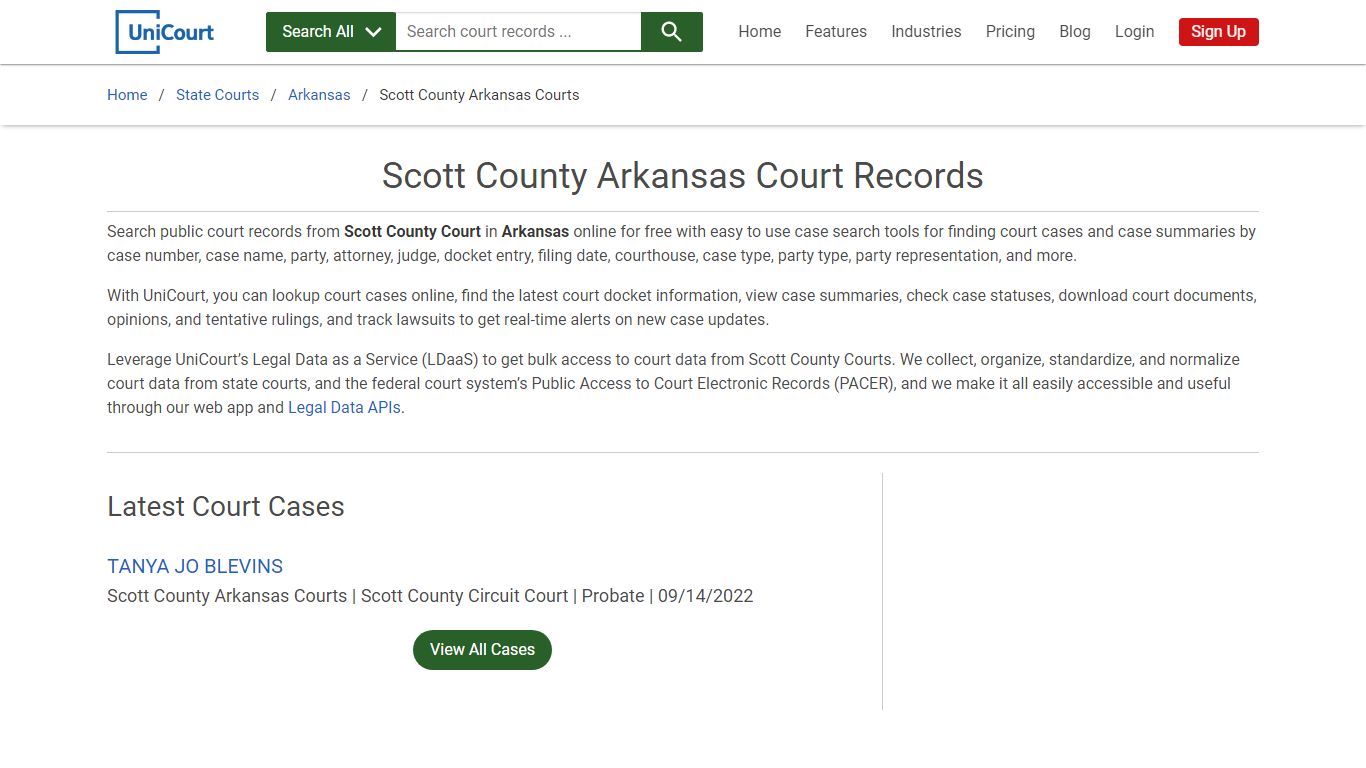 Scott County Arkansas Court Records | Arkansas | UniCourt