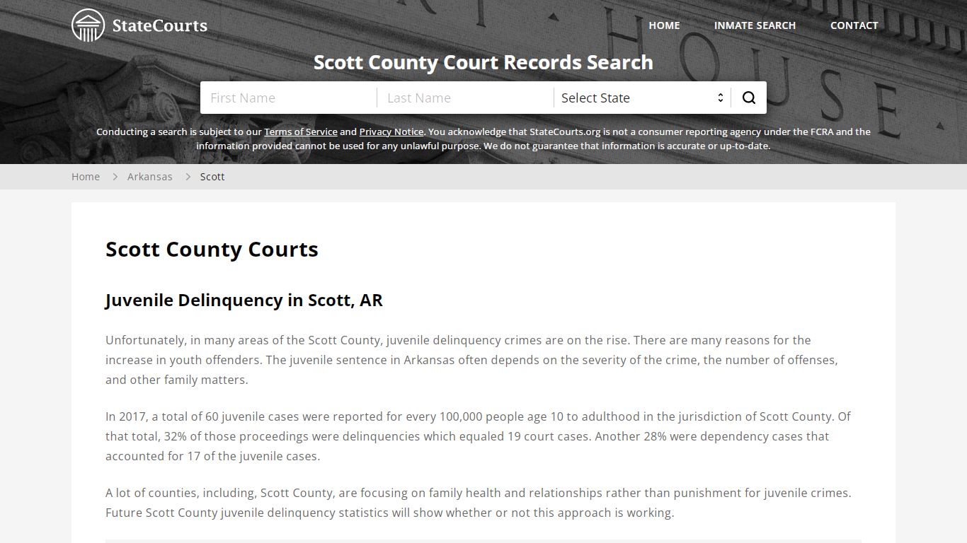 Scott County, AR Courts - Records & Cases - StateCourts