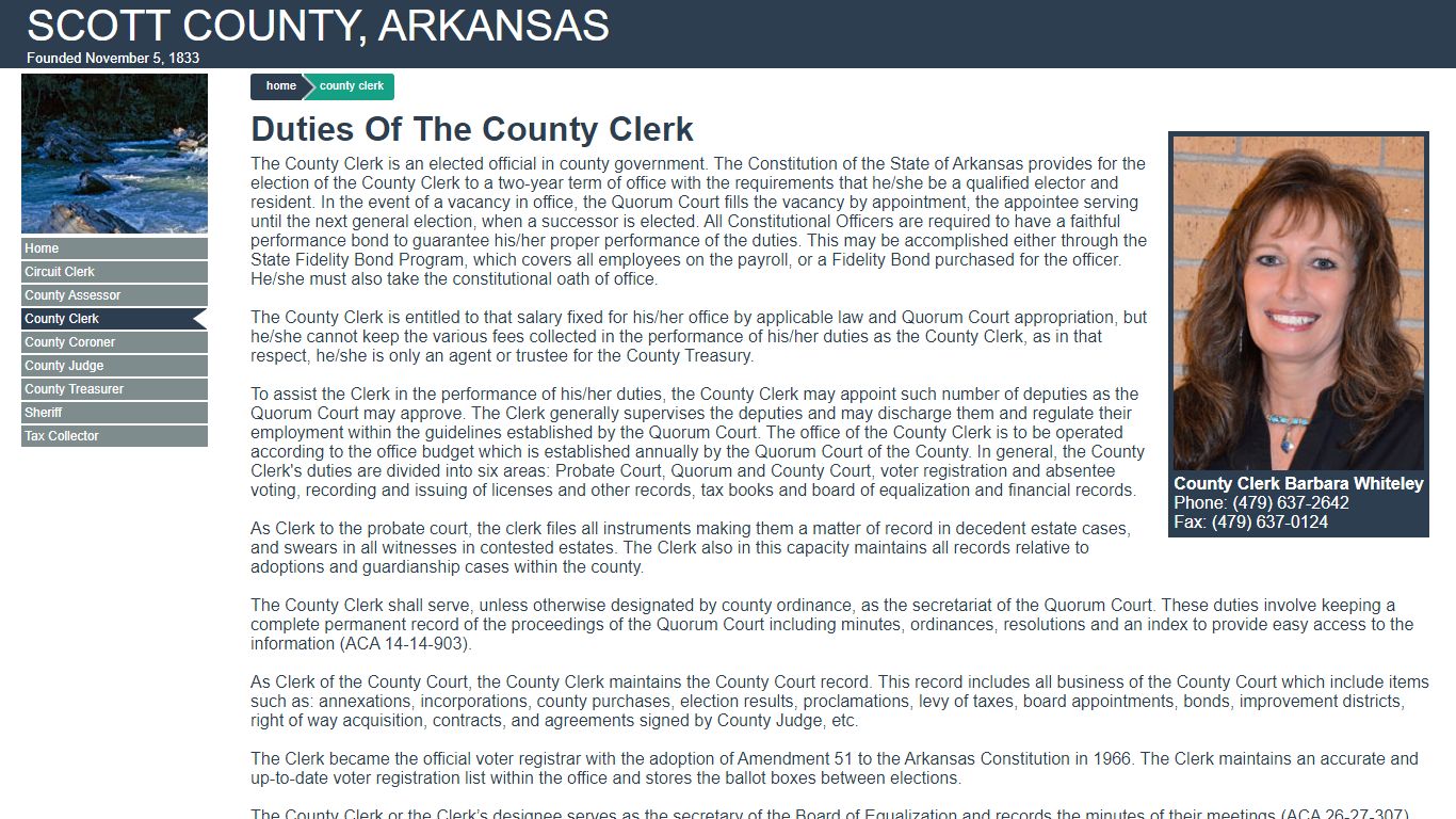 County Clerk - Scott County, Arkansas